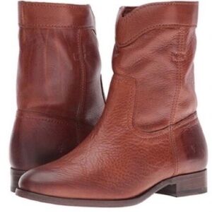 Frye Cara Roper Short Boots | Brown Leather | size 9.5